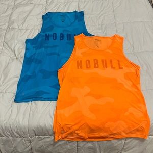Two neon NOBULL Tank Tops. Men’s Mediums.